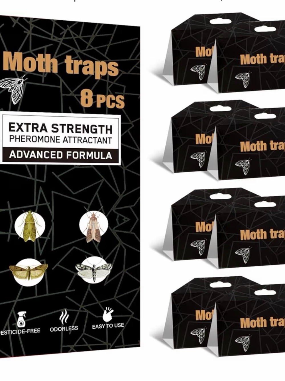 Moth Traps Extra Strength Pheromone Attractant - Black (8 pcs)